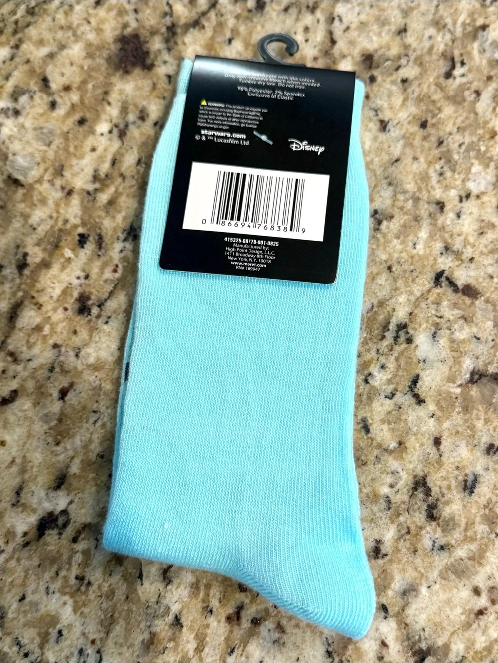 Disney / Star Wars Men’s Light Blue 'I Like My Coffee on the Dark Side' Socks